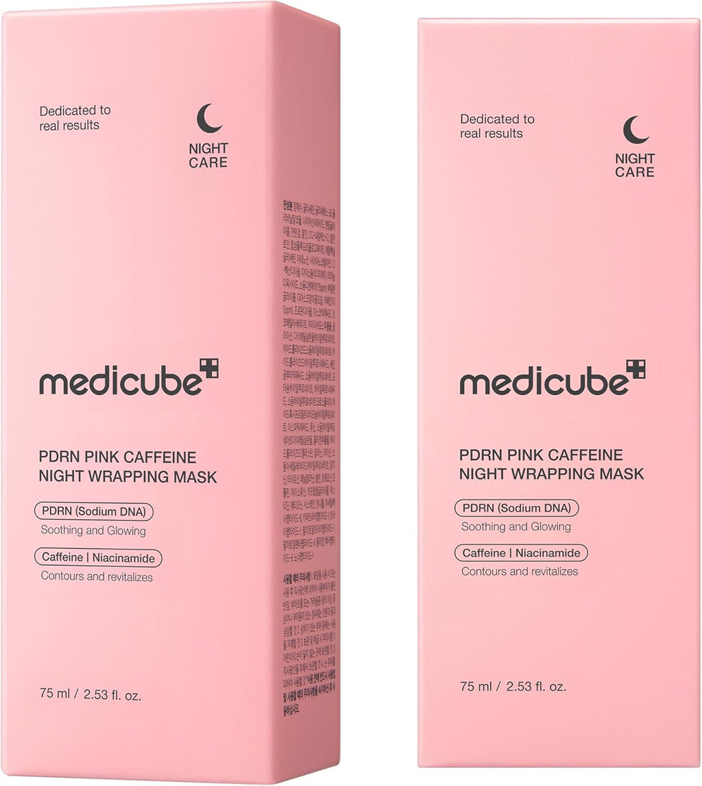 Medicube PDRN قناع الكافيين الوردي الليلي المغلف - 75 مل