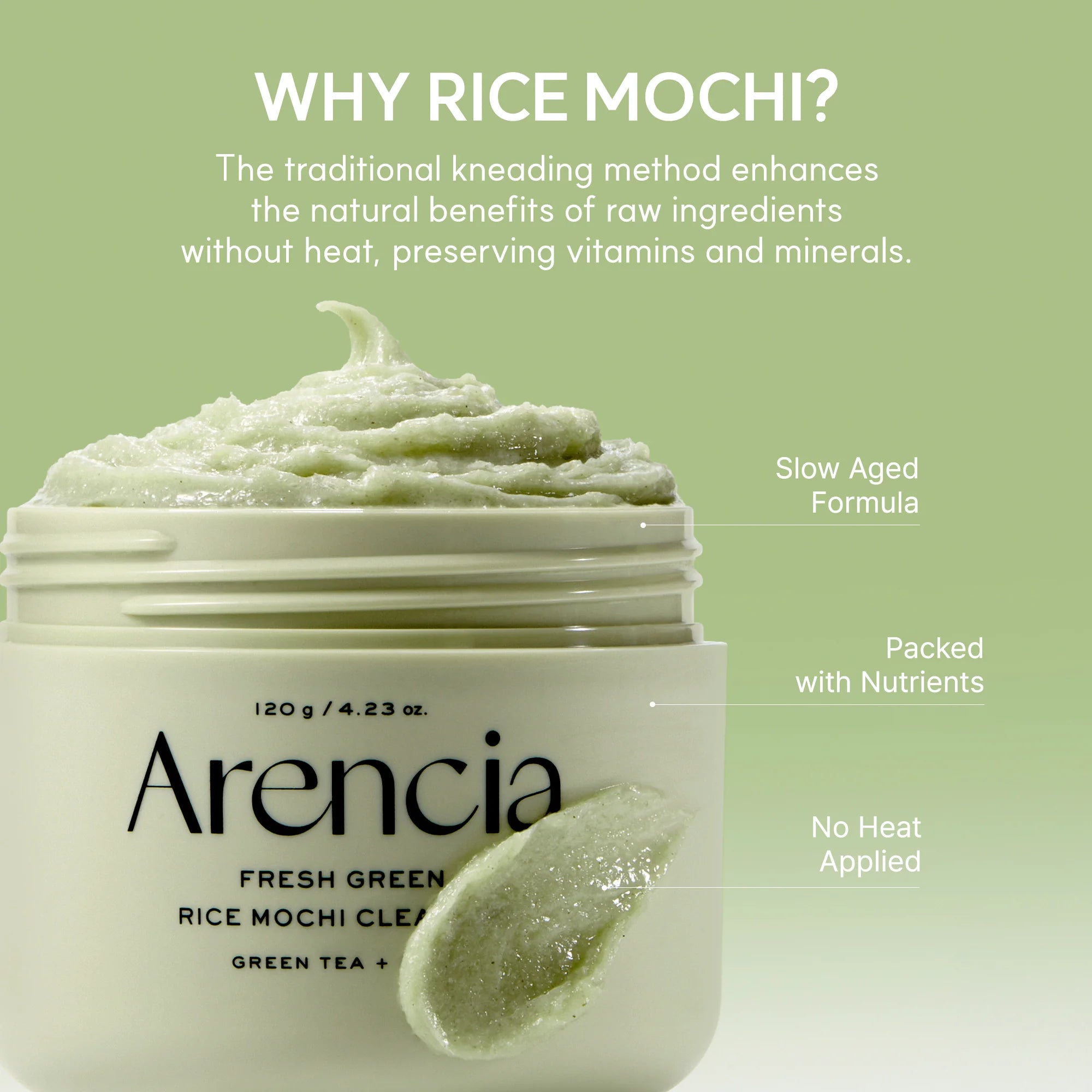 Arencia Fresh Green Rice Mochi Cleanser - 120g