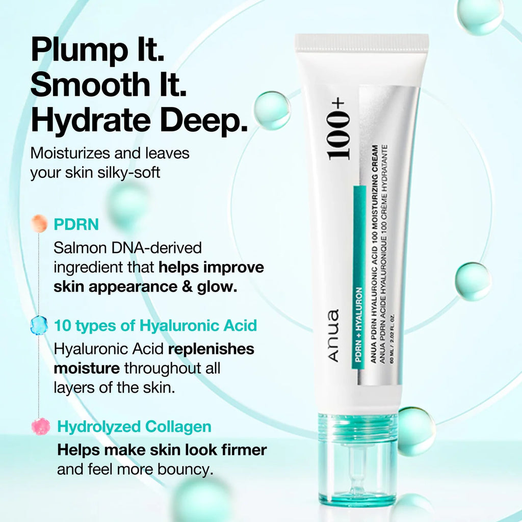 Anua PDRN Hyaluronic Acid 100 Moisturizing Cream - 60ml